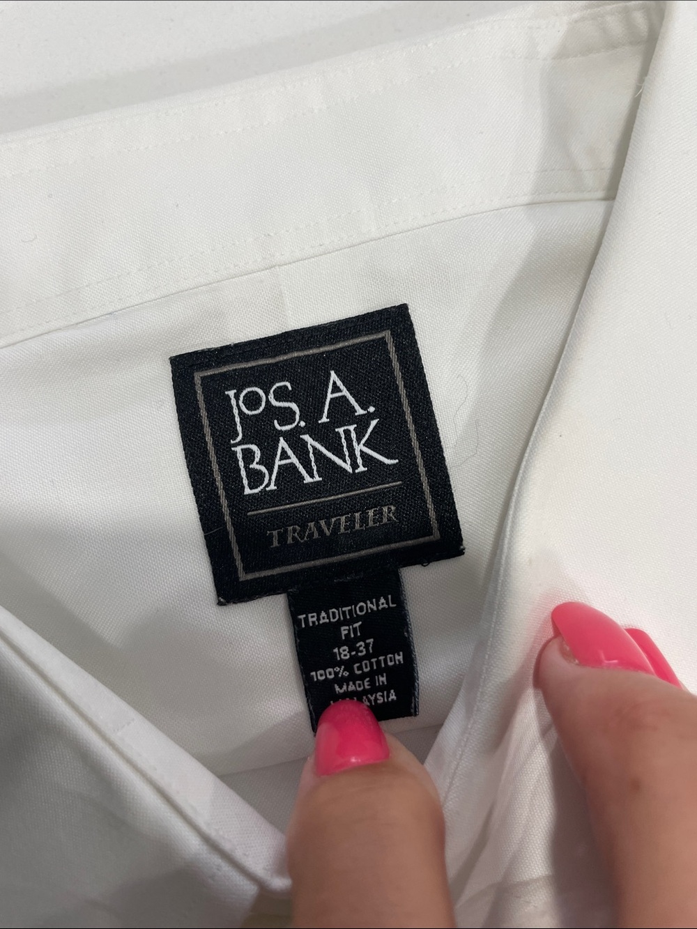 Jos. A. Bank White Traveler Dress Shirt
